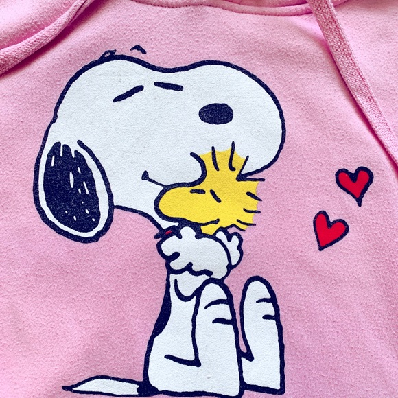 Pale Pink Snoopy&Woodstock Hoodie🌸 Fleece Lined🌸 Oversized Women’s sizing 🌸 - Picture 2 of 6